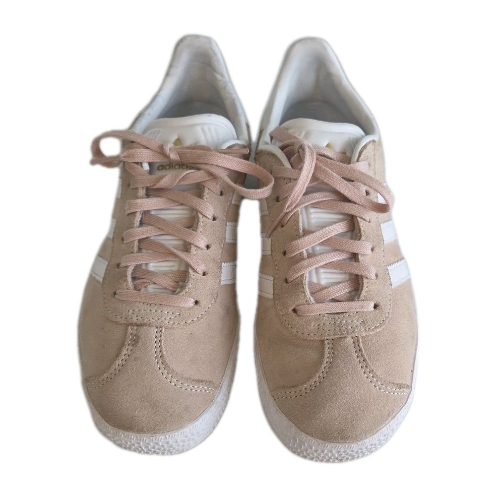 Adidas Gazelle Women's 6 Sneakers Halo Blush Rose & White Classic Suede Gold - Picture 11 of 13